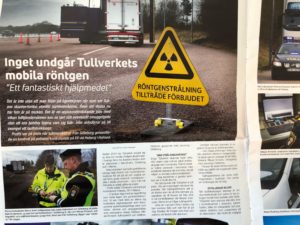 Tidningsartikel om Tullens mobila scanners